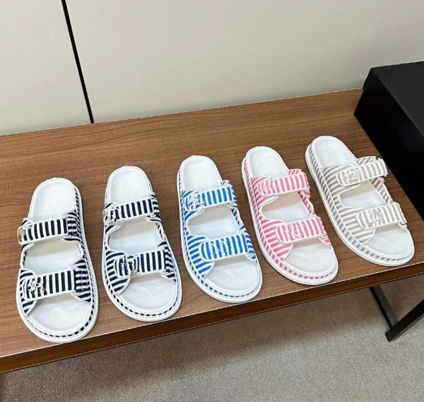 

Designer women men slippers and sandals Open toed lazy thick soles slippers Summer Ladies holiday beaches half-raised women's non-slip beach slippers, Blue