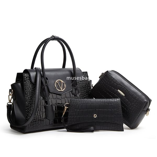 

High quality women designer simple and multifunctional new light luxury trend versatile crocodile pattern large capacity textured bag, Pink