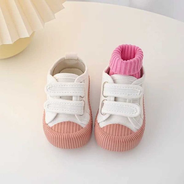 

Sneakers Soft Children Casual Shoes Preschool Childrens Sports Shoes Boys and Girls Canvas Shoes Candy Infant Breathable CasualL4620, Black white