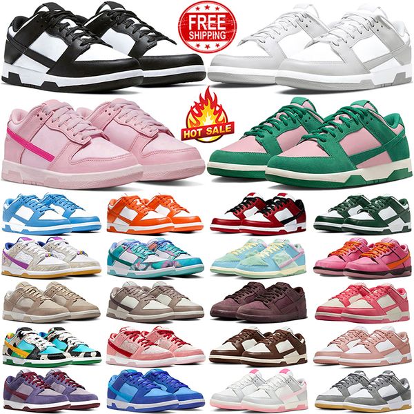 

free shipping designer casual shoes men women low panda grey fog triple pink white blue brown team green orange red olive GAI mens trainers outdoor sneakers