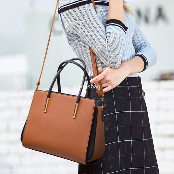 

High quality women European and American minimalist multifunctional handheld large capacity crossbody bag fashionable mother and child four piece set, Brown