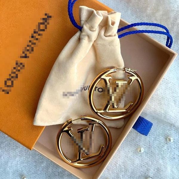 

Hoop Earrings Womens Fashion Jewelry 18k Gold Plated Iconic Luxury Letter Ladies Earring High Quality With Box