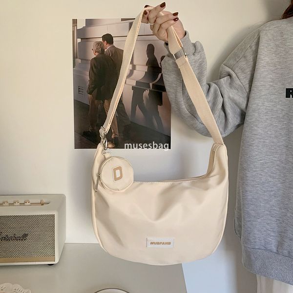 

Instagram style large capacity canvas bag women's forest style casual nylon waterproof shoulder bag college student class crossbody bag trendy, Blue