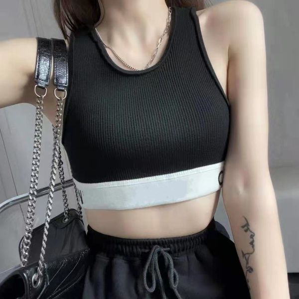 

Tank Top Women Tanks Tops Tees Summer Fashion White Womens Crop Embroidery Sexy Off Shoulder Black Casual Sleeveless Backless Top Shirts Designer Solid Color Vest, Pa5