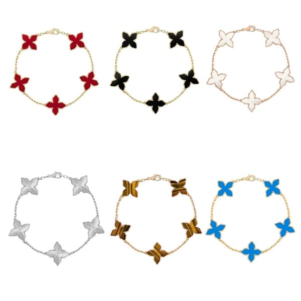 

Designer bracelet women clover bracelet designer plated gold bracelets classic designer jewelry green black white lady charm bracelet fashion trendy gift mz168
