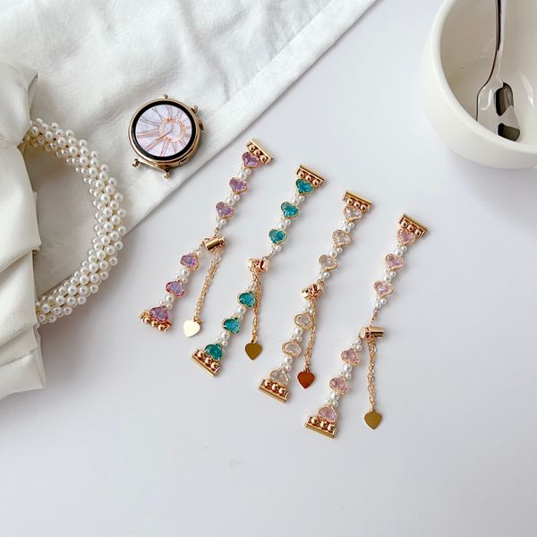 

Watch Band Suitable For Miband 8 And Applewatch 38mm 40mm 41mm 42mm 44mm 45mm 49mm 18MM 20MM 22MM Crystal Heart Shape Strap Colorful Wristband