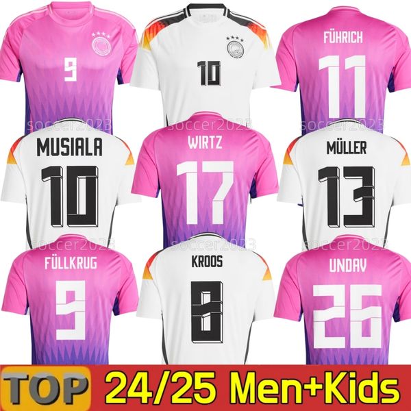

2024 Euro Cup GerMANys National Team soccer jerseys HUMMELS KROOS GNABRY WERNER DRAXLER REUS MULLER GOTZE 2025 Men Kids Kit Set Women Home Away Purple Football Shirt, Orange
