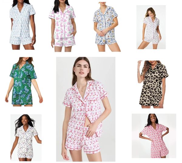 

Womens Cute Roller Rabbit pj Pajamas Sleep Lounge Y2k Monkey fruit pattern tiger Prefabricated Printing 2-piece Pajama Set Short Sleeve Shirt Shorts Set Casual Wear, Green