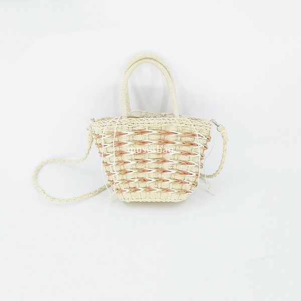 

Designer Women's Fashion Classic Casual Summer Seaside Handmade Lightweight Woven Bag Gentle Same Style Beach Multi functional Handheld Diagonal Straddle Bag, Khaki