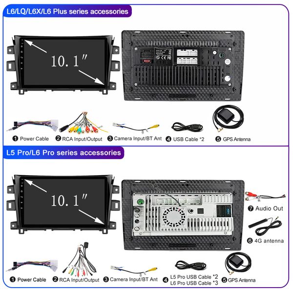 

L6Pro LEHX 8Core 4G Car Radio Multimedia For Nissan NAVARA Frontier NP300 201 - 2018 Stereo 2 din Carplay Android Auto GPS Navi 8 play