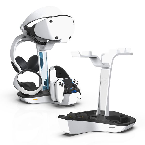 Professional Controller Charging Cradle Charging Dock Stand LED Indicator Light Storage Helmet Earphones Bracket for PS5 PS VR2