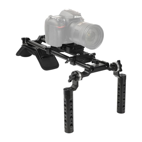 

Kayu Pro Shoulder Mount Support Rig With Manfrotto QR Baseplate & Dual Rosette Cheese Handgrip For DSLR Camera DV Camcorder