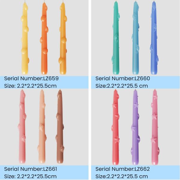 Ocean Series Taper Candle Mold Long Scented Candle Silicone Mould Handmade Candle Making Tools Home Table Decorations