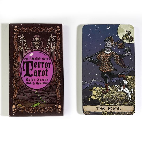 Newest 22pcs CardsThe Ghoulish Garb Terror Tarot Major Arcana Card Deck Gothic Halloween Board Games