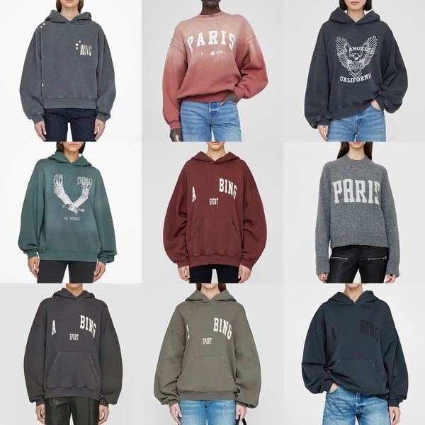 

Women Designer Bing Hoodie embroidery Letter Print Wash Water Stir Fry Brand AB Sweatshirt Snowflake Loose Pullover Womans Autumn and winter coat, Pink