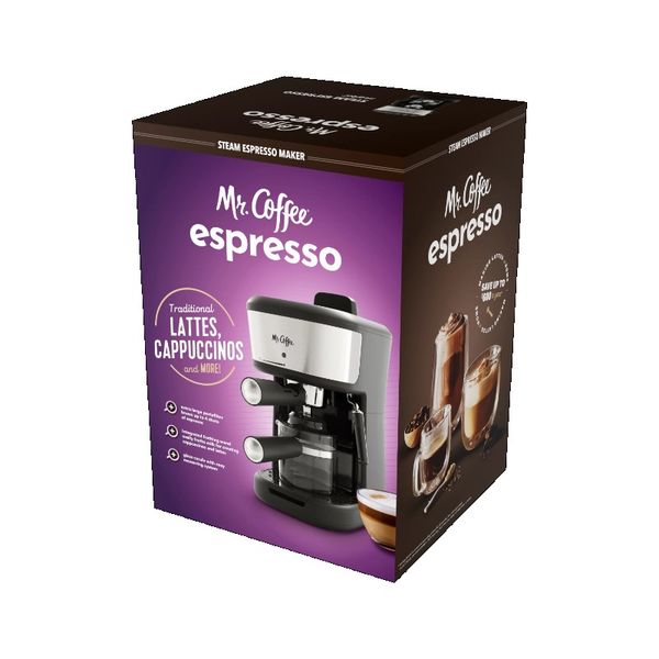 ZAOXI 4-Shot Steam Espresso, Cappuccino, and Latte Maker in Black coffee