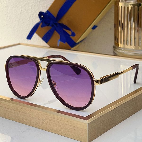 

Hot new square Metal Purple Lens aviator Sunglasses Z2001 Mens Designer Metal Frame Glasses Womens Casual Metal sunglasses Mens Aesthetic Business Sunglasses