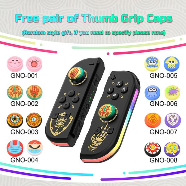 Joy Pad Switch Controllers for Nintendo Switch/OLED Console RGB Gamepad(L/R) Comes with a Free Pair of Game Themes Joystick Caps