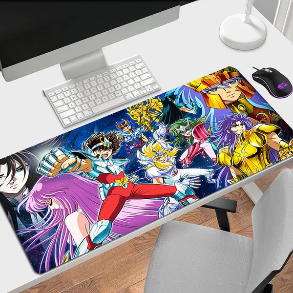 Saint Seiya Computer Mouse Pad Gamer Gaming Accessories Desk Mat Mousepad Office Mats Keyboard Mause Carpet Speed Rug Non-slip
