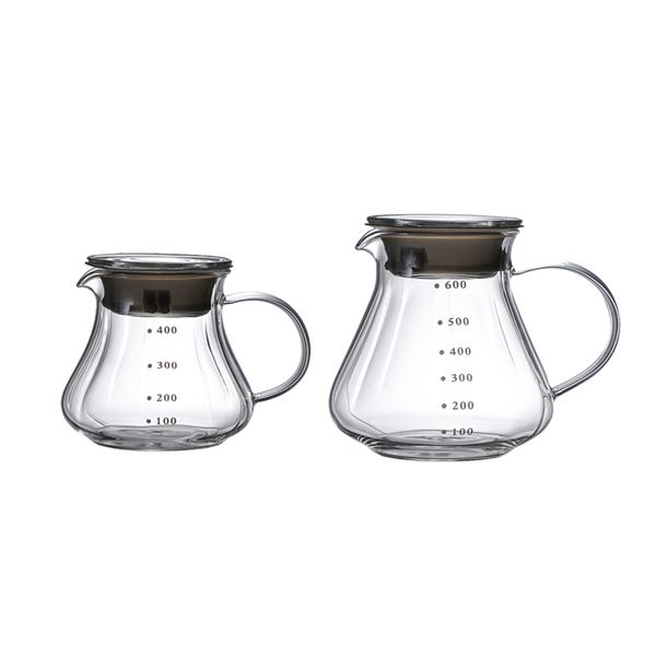 Carafe Drip 400/600ML Coffee Pot V Coffee Style Pour Over Glass Range Coffee Server Coffee Kettle Brewer Barista Percolator