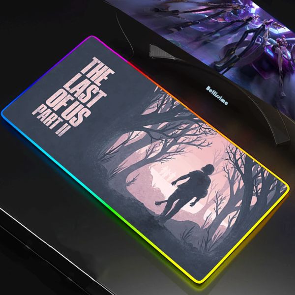 The Last of US RGB Gaming XXL MousePad Large Locking Edge Speed PC Game Gamer LED Mouse Pad Soft Laptop Notebook Mat for CSGOZ260720