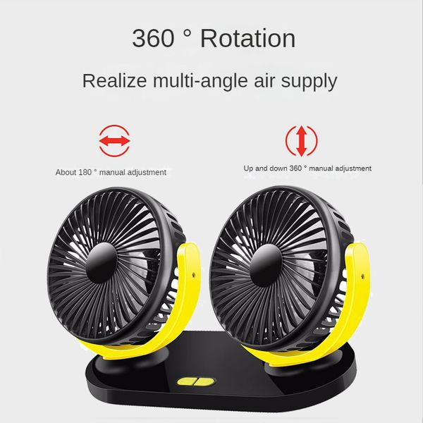 

car 12/24V fan cooling Car Fan Dual Head usb car fan 3 Speeds Adjustable For Auto Cooler Air Fan Car Accessories fan for car
