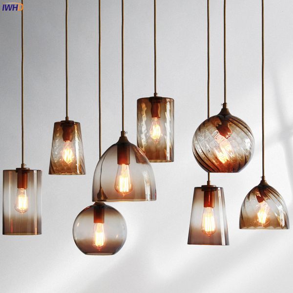 

Nordic IWHD Style Glass LED Pendant Lamp Cafe Living Room Bar Colorful Modern Hanging Light Home Lighting Luminaria Hanglamp ing
