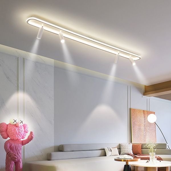

Led Minimalist Acrylic Strip Chandeliers With Spotlight Bedroom Aisle Lamp Lighting Modern Living Room Lights Kitchen Fixtures