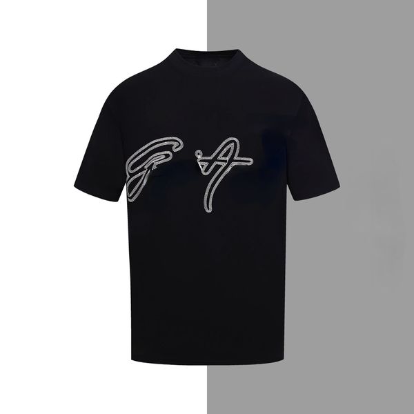 

Tees Designer Mans Adult male business T-shirt short sleeve embroidery elastic fashion luxury breathable pop pure cotton, Black