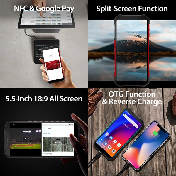 

Armor Ulefone X9 Pro Waterproof Rugged Smartphones 4GB+64GB 5.5 Inch Display Android 11 Cellphone 5000mAh 4G Mobile Phone NFC, Black