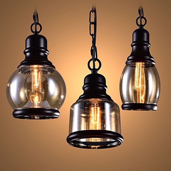 

Retro Industrial Pendant Light Vintage Pendant Lamp E27 Glass Hanging Lamp Ceiling Lamps For Restaurant Living Room Decoration s