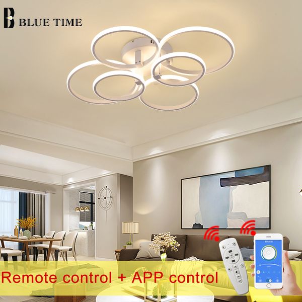 

White Black LED Chandeliers For Living Room Bedroom Indoor Lighting Fixtures Led Ceiling Chandelier Home Lighting Circle Lamps