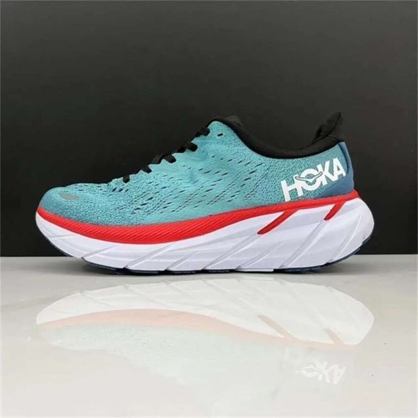 

Clifton 8 Running Shoe bondi Shoes Womens Bondi 8 Clifton 9 Triple White Summer Song Blue Coral Peach Real Teal Lunar Rock Sports Mens Trainer Sneakers, Red