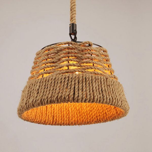 

Retro Vintage Loft Chandelier Restaurant Bedroom Bar Club Pub Cafe Lights Corridor Kitchen Lighting Fixture E27 Rope Hemp Lamp