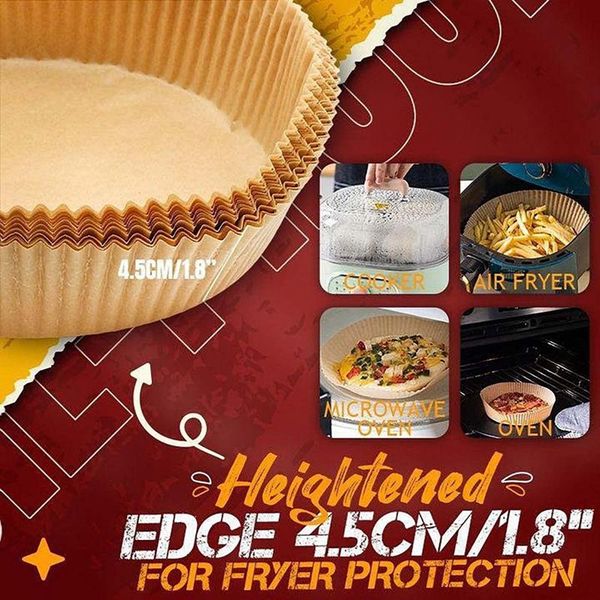 200PCS Air Fryer Disposable Paper Liner,Non-Stick Cooking Paper For Air Fryer Liners,Oil-Proof Water-Proof Baking Paper Promotio