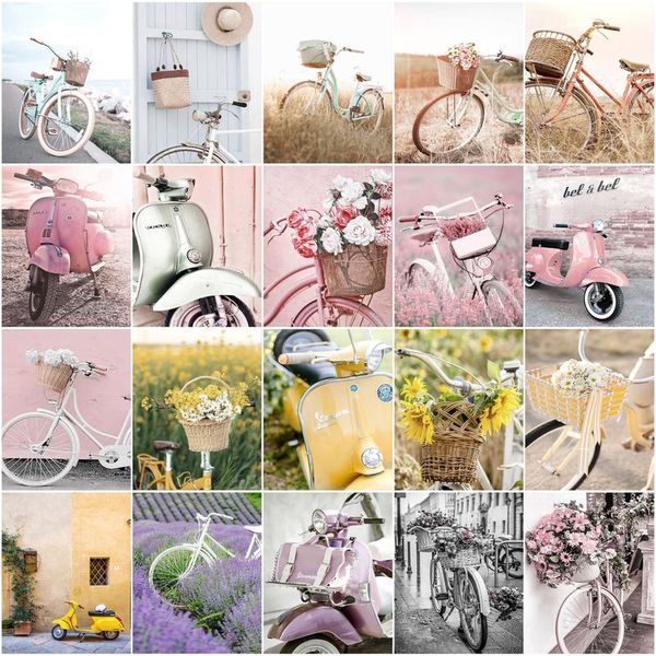 RUOPOTY Painting By Numbers Modern Bicycle Coloring By Numbers Picture By Numbers 40X50 With Frame Art Supplies Home Decor