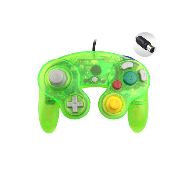 Transparent color Wired Gamepad Controller Joypad with Single Point For GameCube PC for N-G-C Joystick