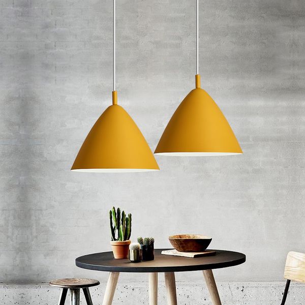 

Pendant Nordic Lights For Home Lighting Modern Hanging Lamp Wooden Aluminum Lampshade LED Bulb Bedroom Kitchen Light 90-260V E27 shade
