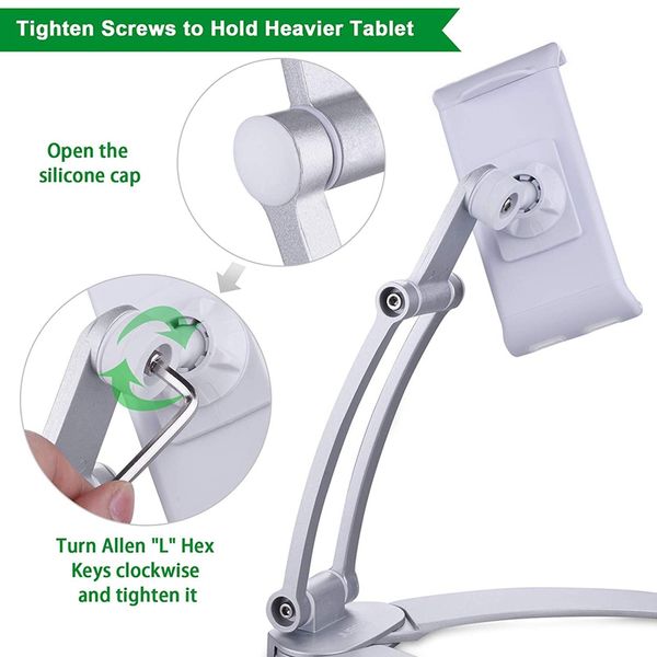 Kitchen Tablet Phone Holder For 4.92"-7.48" Inch Width For ipad Flexible Tablet Mount Stand 2-in-1 Kitchen Wall Desktop Holder