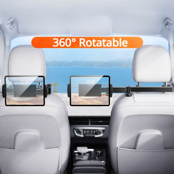 Hipacool Car Rear Phone Holder Tablet Stand Car Accessories Interior 360° Rotable Foldable Adjustable Car Phone Bracket Hanger