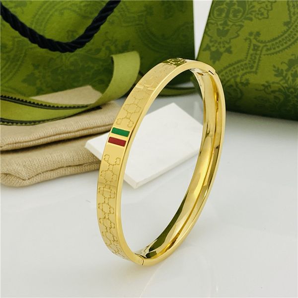 

designer Bracelet for Women love Designers Jewelry Gold Plated green red Stainless steel Wedding Lovers Gift Fashion Bangle bracelets