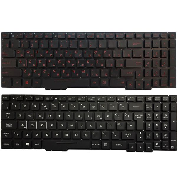 Russian/US/UK/Spanish Laptop Keyboard For ASUS GL753 GL753V GL753VE GL753VD with backlight