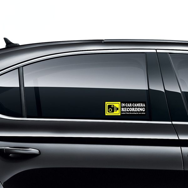 10cm Camera Audio Video Recording Window Cars Stickers Signs Vehicles Warning Decals Labels Bumpers for Taxi Drivers 1 Pcs