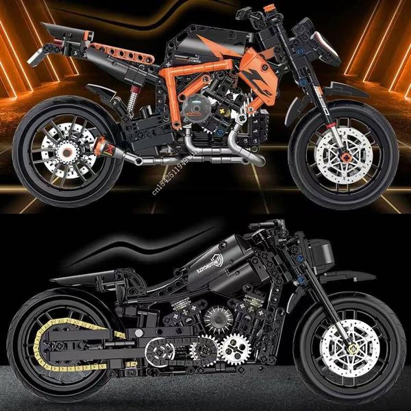 

Motorcycles NEW 1:8 Model Brick City Speed Champions Modern High-tech Motobike MOV Building Blocks Boy Child Toy Vehicles Models s
