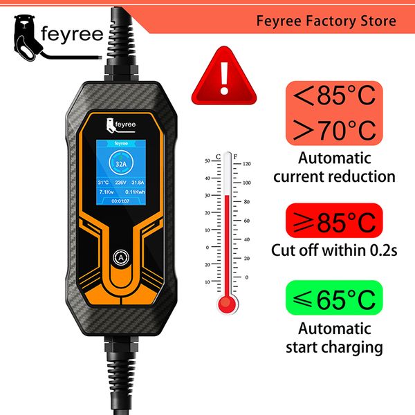 

Portable feyree EV Charger Wallbox Type2 7KW 32A 1Phase 5m Cable CEE Socket EVSE Charging Box for Electric Vehicle Car Charger SE
