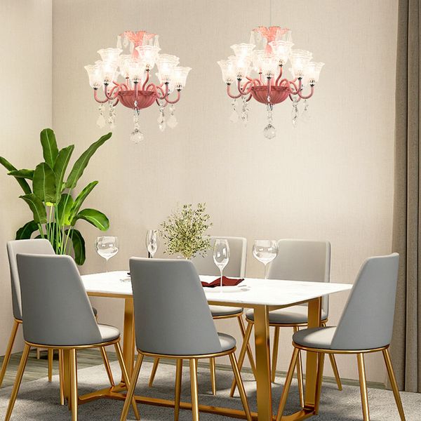 

Mini Creative Pendant Lights for Bedroom Bedside Lighting Glass Lampshade Small Crystal Chandelier Hanging Lamp Children Room