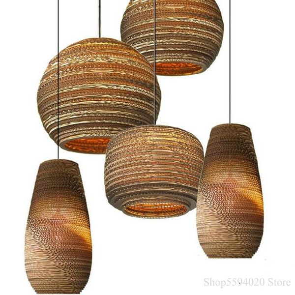 

Lamp Chinese Individual Pendant Lights Creative Restaurant Living Room Hanging Lamp Japanese Southeast Asian Paper Hang Lamp