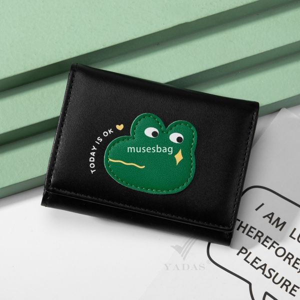 

Designer Women's High end Practical Cartoon Crocodile YADAS Classic Versatile Cute Card Bag Fashionable Small PU Leather Short 30% Zero Fold Wallet Wallet, Green