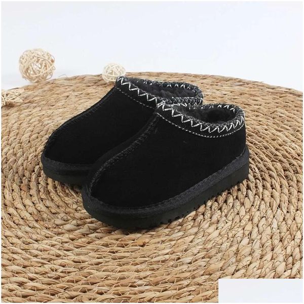 

Sneakers Classic Childrens Boot Winter Mes Slip-On Kids Toddler Tasman Ii Slippers Tazz Baby Shoes Chesut Fur Slides Sheepskin Shearli Dhxcy, Brown