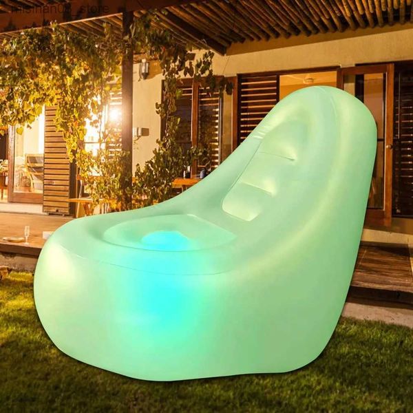 

Other Furniture Indoor/Outdoor Air with Light LED Iatable Chair Big Size Brow Up Illuminated Sofa without Pump Lazy Couch Q240625